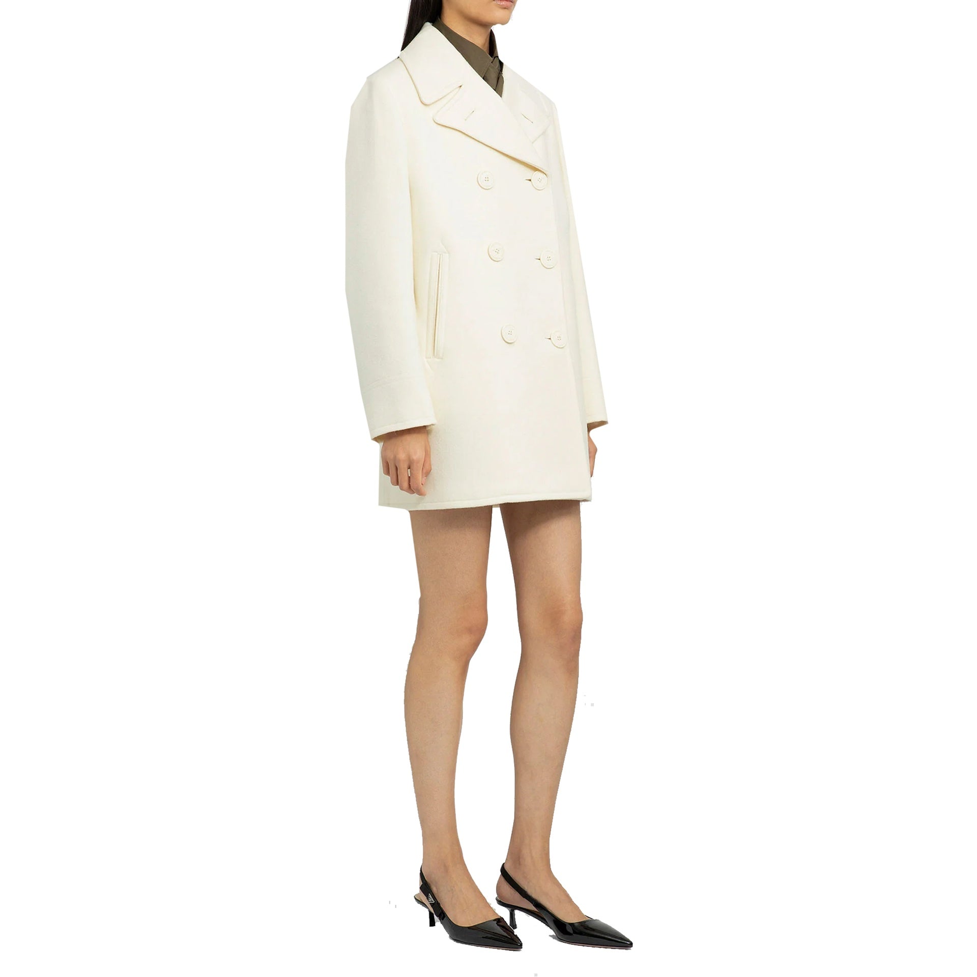 Prada Double-Breasted Wool Coat Women PRADA