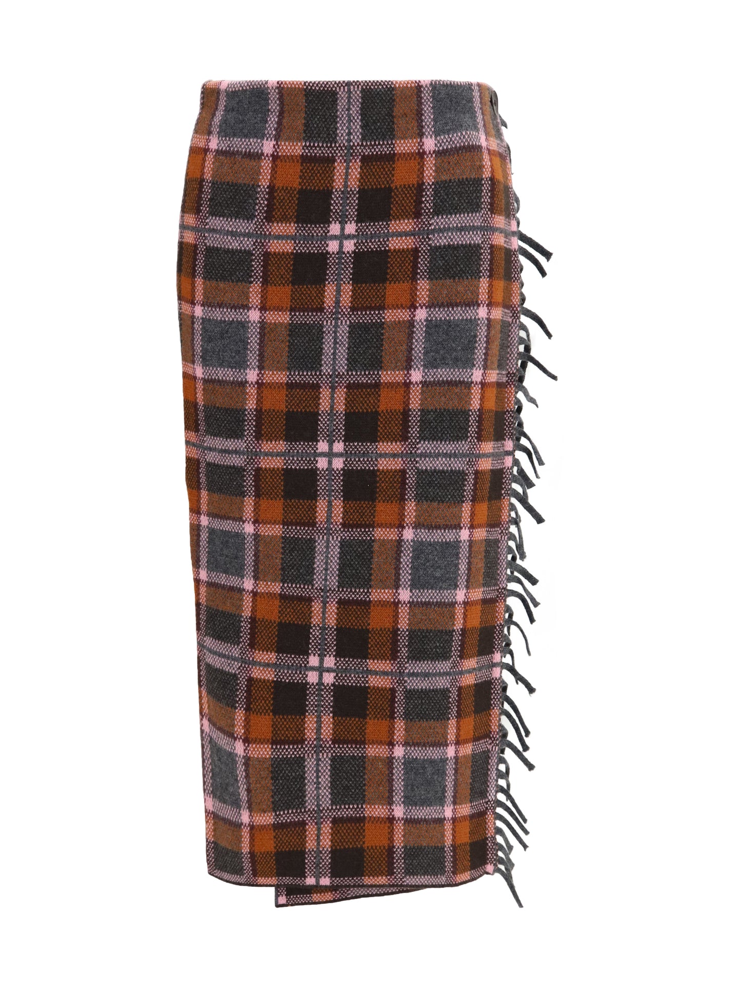 Guest In Residence Women Tartan Fringed Wrap Skirt GUEST IN RESIDENCE