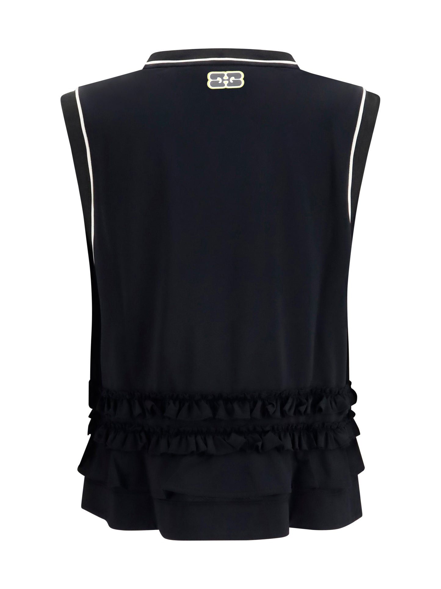 Ganni Women Cycora Oversized Tank Top With Ruffled Hem GANNI