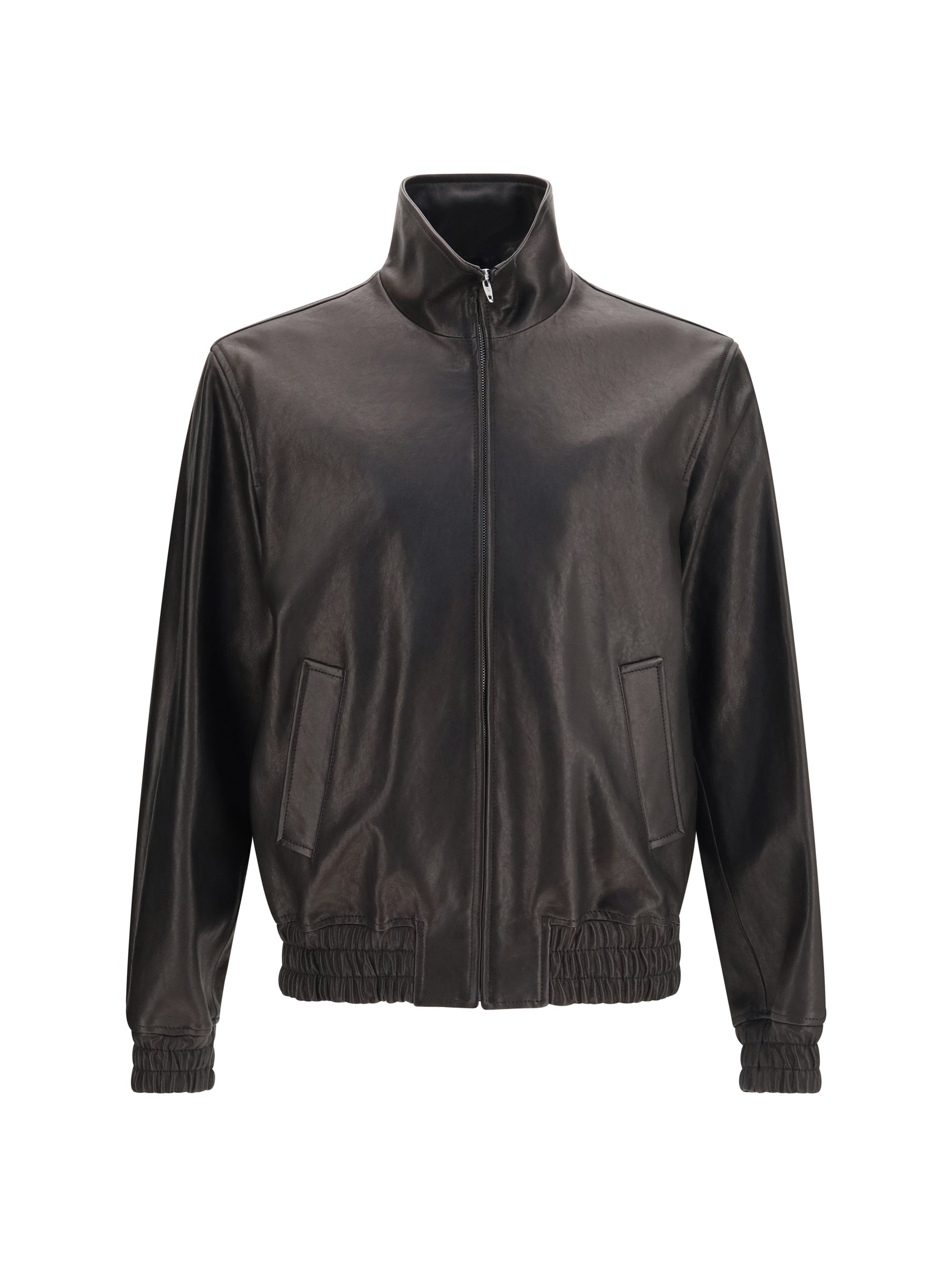 Valentino Men Leather Zip Jacket VALENTINO