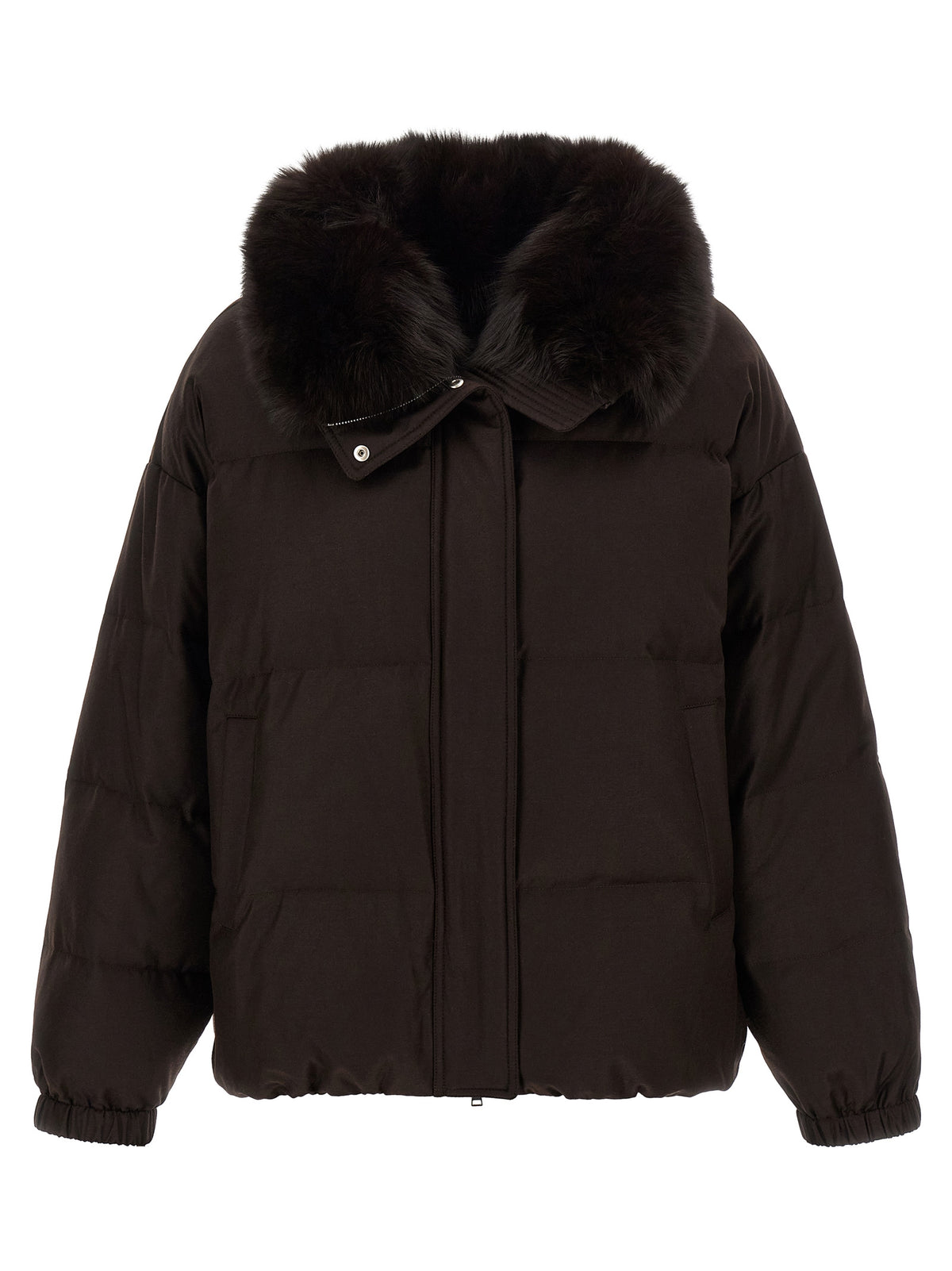 Yves Salomon Women Flannel Down Jacket With Mittens YVES SALOMON