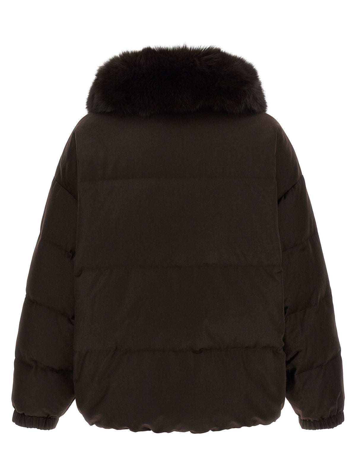Yves Salomon Women Flannel Down Jacket With Mittens YVES SALOMON