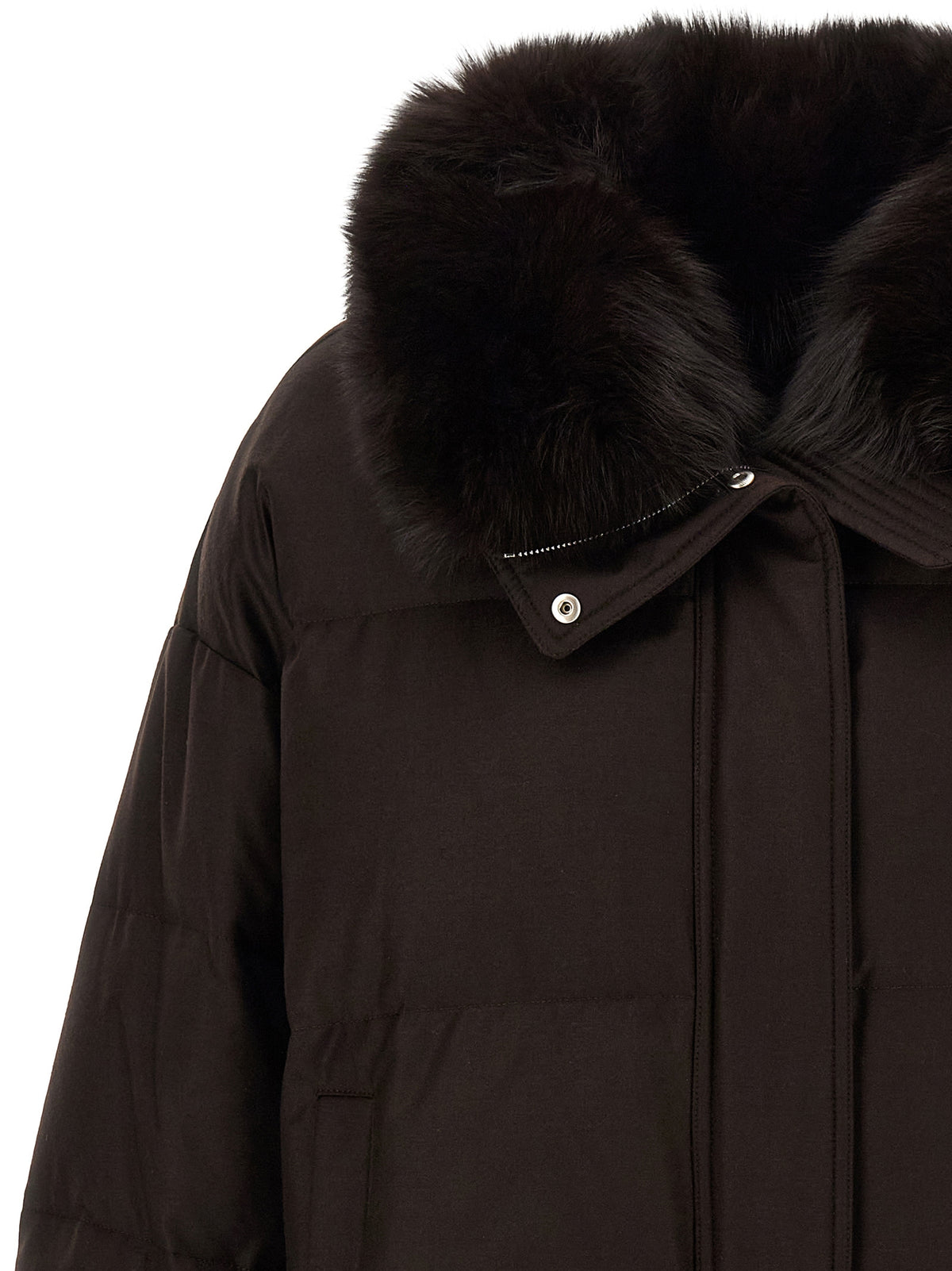 Yves Salomon Women Flannel Down Jacket With Mittens YVES SALOMON