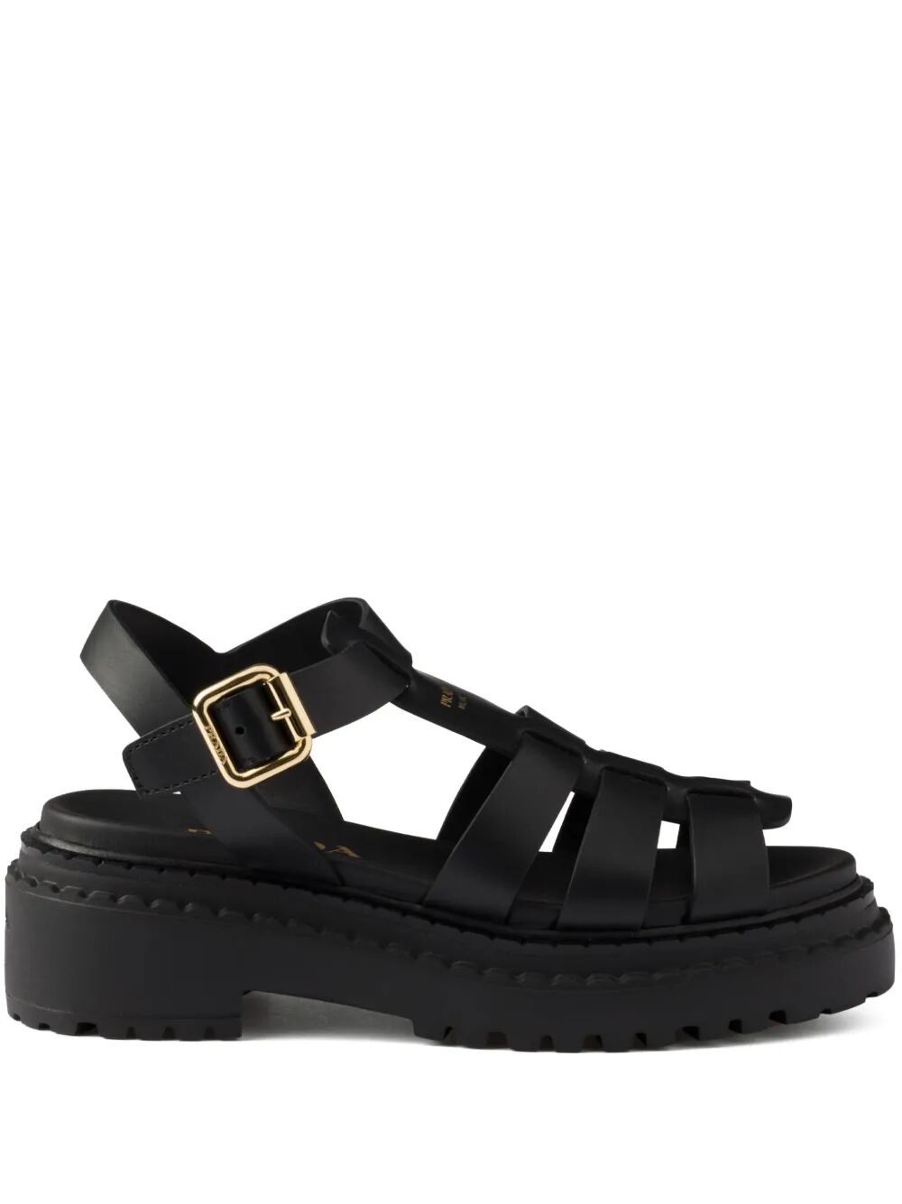Prada Women Fisherman`S Leather Flatform Sandals PRADA