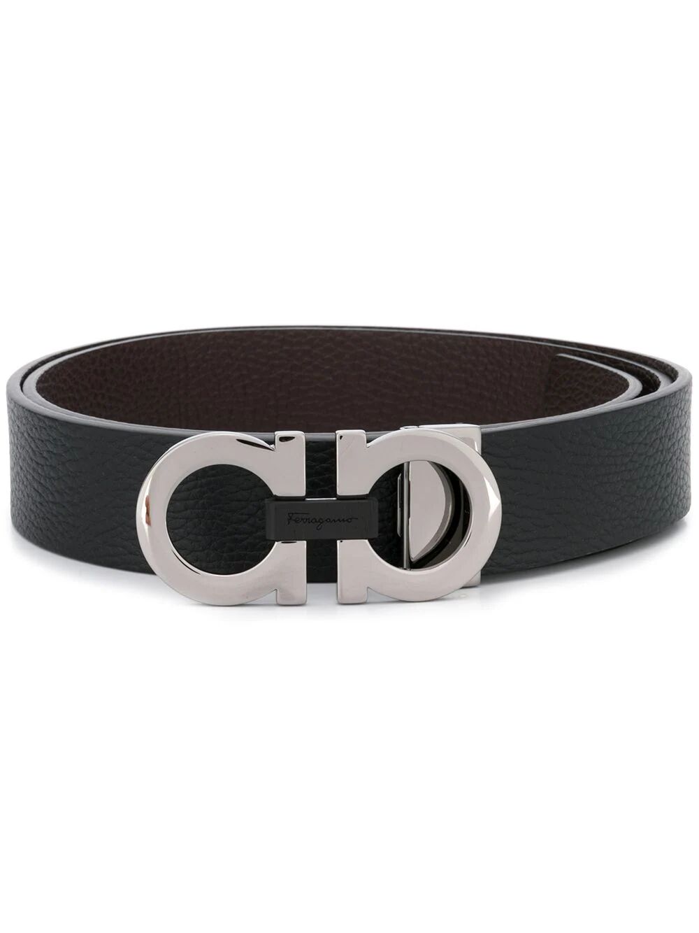 Ferragamo Men Grained Leather Gancini Reversible Belt FERRAGAMO