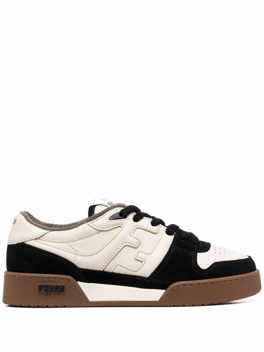 Fendi Men Fendi Match Suede And Leather Sneakers