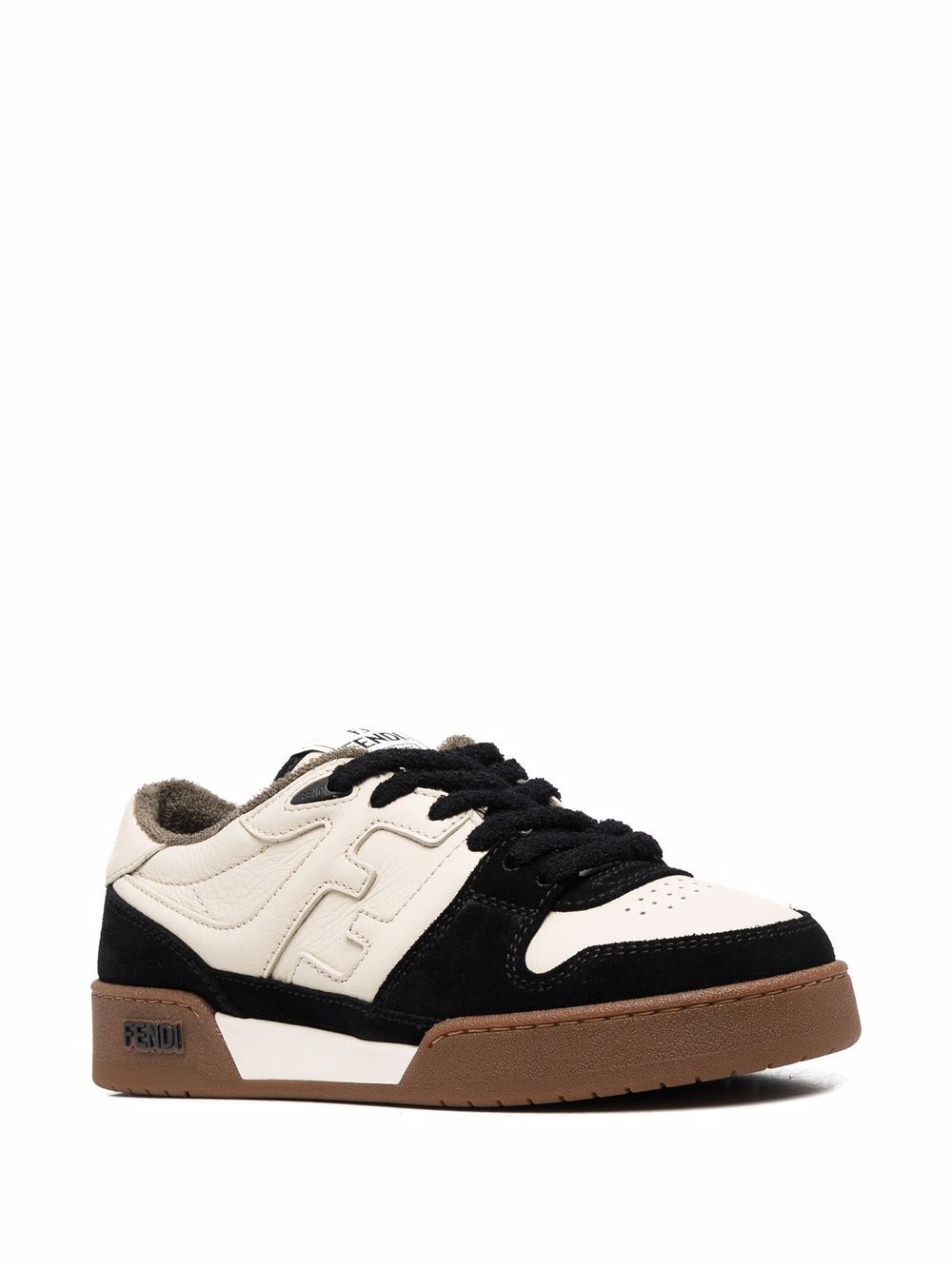 Fendi Men Fendi Match Suede And Leather Sneakers