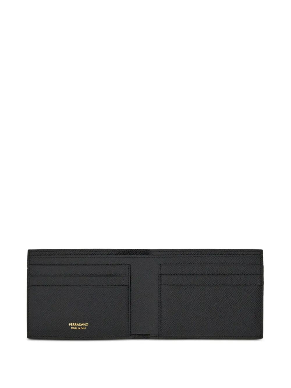 Ferragamo Men Micro Gancio Grained Leather Bi-Fold Wallet FERRAGAMO