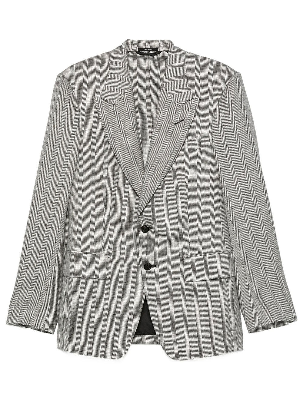 Tom Ford Men Herringbone-Pattern Wool Blend Blazer TOM FORD