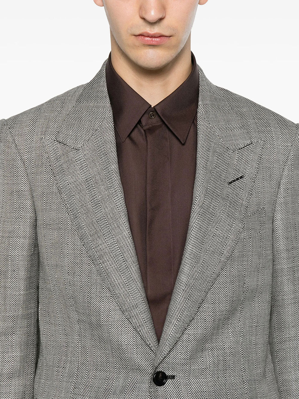 Tom Ford Men Herringbone-Pattern Wool Blend Blazer TOM FORD
