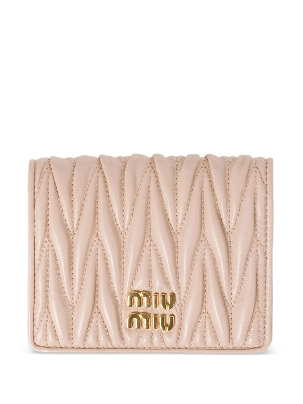 Miu Miu Women Small Matelassé Nappa Leather Wallet With Snap Closure MIU MIU