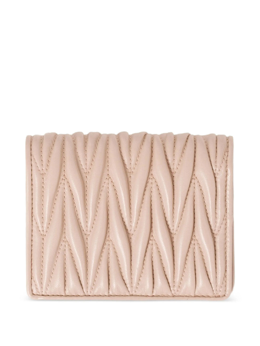 Miu Miu Women Small Matelassé Nappa Leather Wallet With Snap Closure MIU MIU