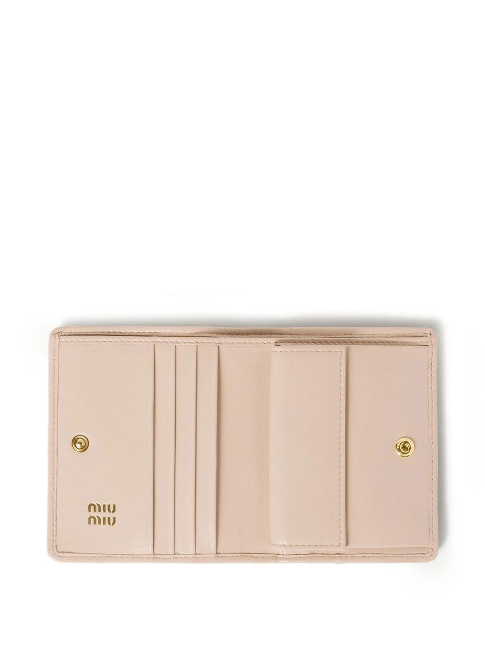 Miu Miu Women Small Matelassé Nappa Leather Wallet With Snap Closure MIU MIU
