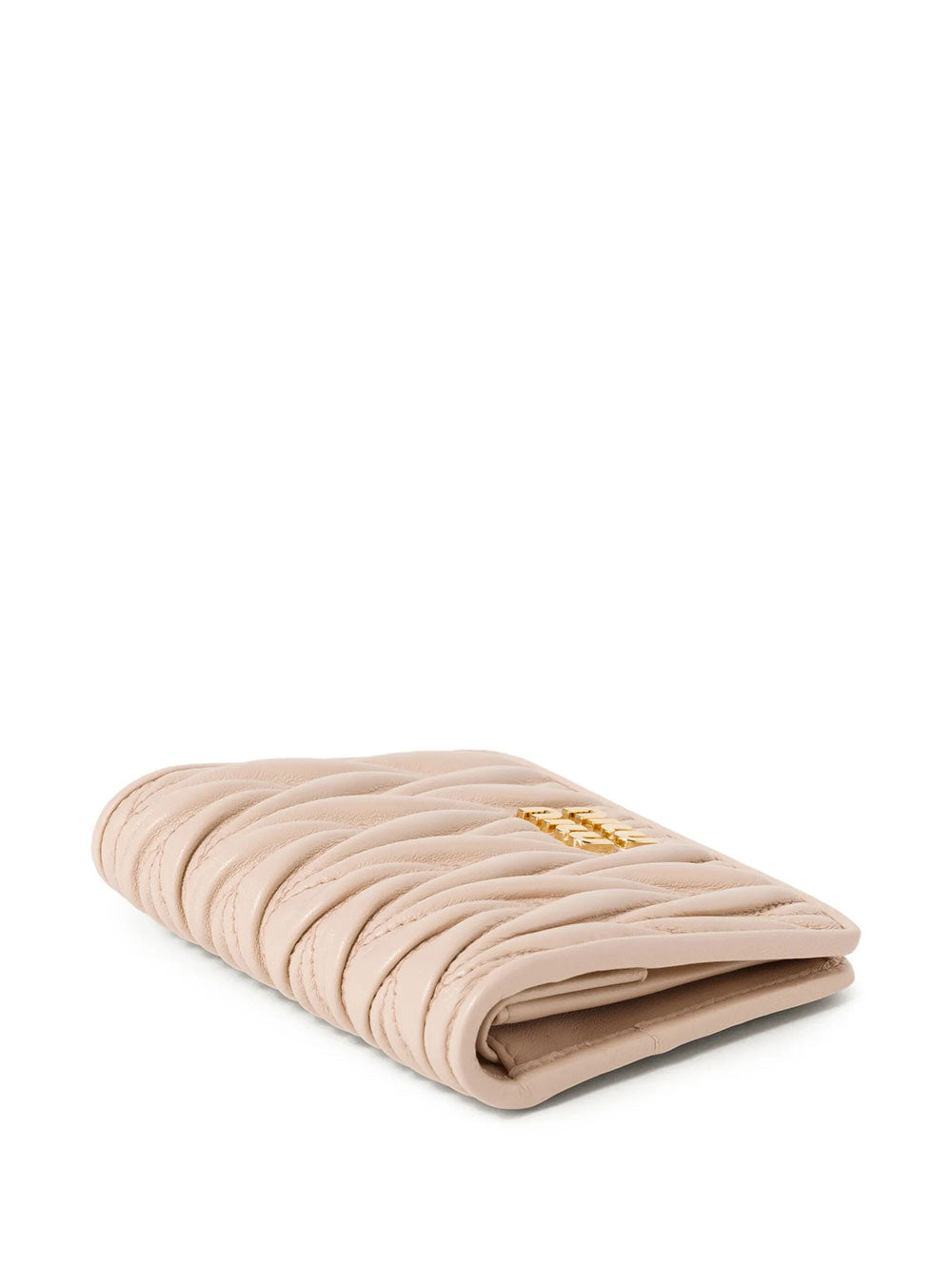 Miu Miu Women Small Matelassé Nappa Leather Wallet With Snap Closure MIU MIU