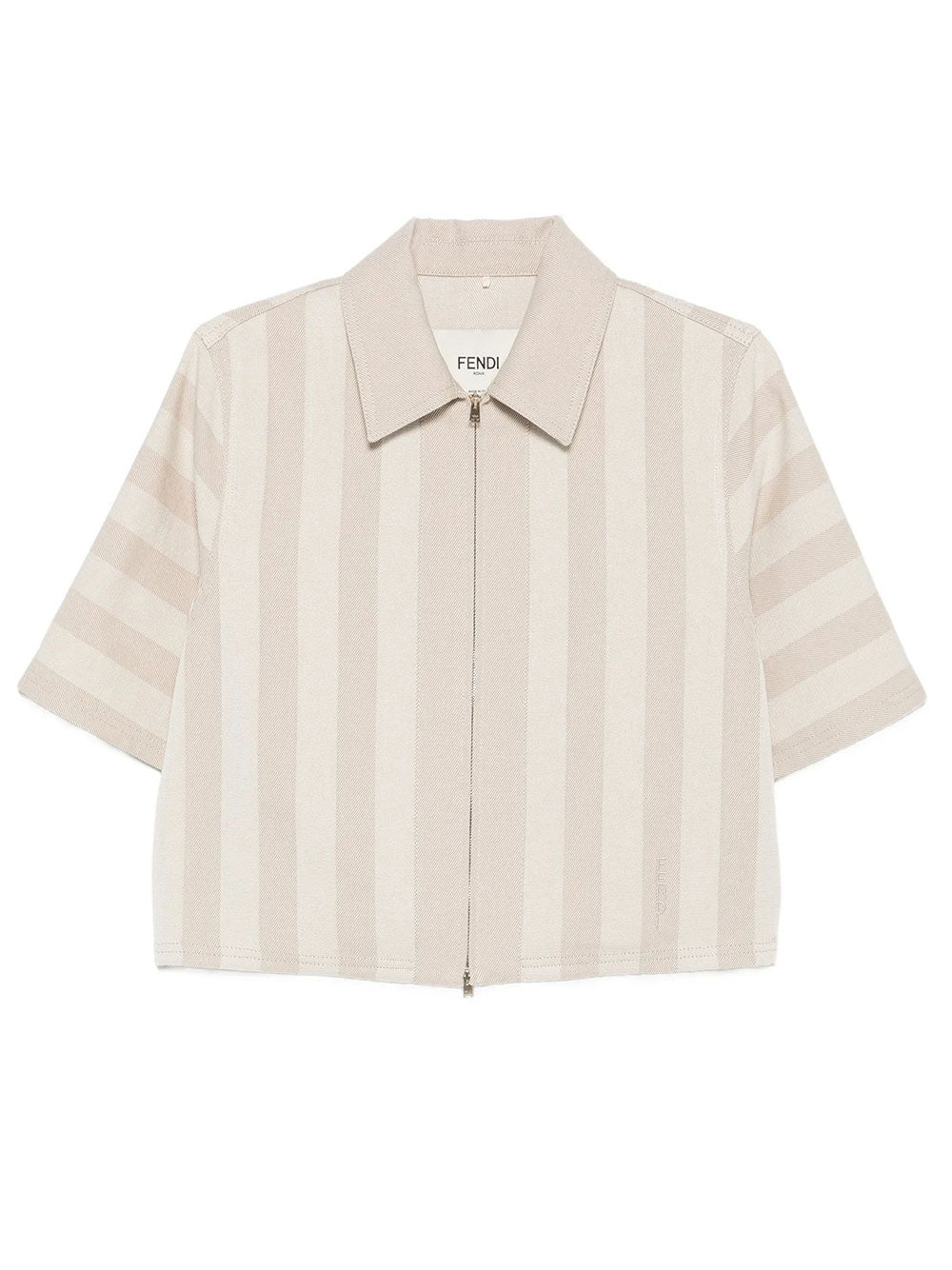 Fendi Women Pequin Drill Cropped Jacket FENDI