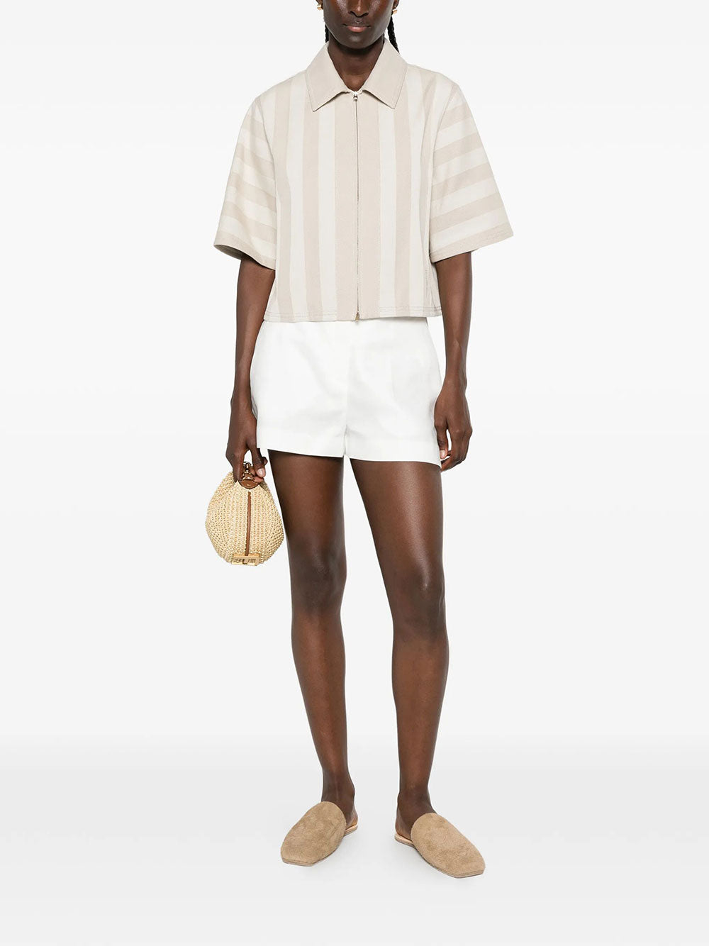 Fendi Women Pequin Drill Cropped Jacket FENDI