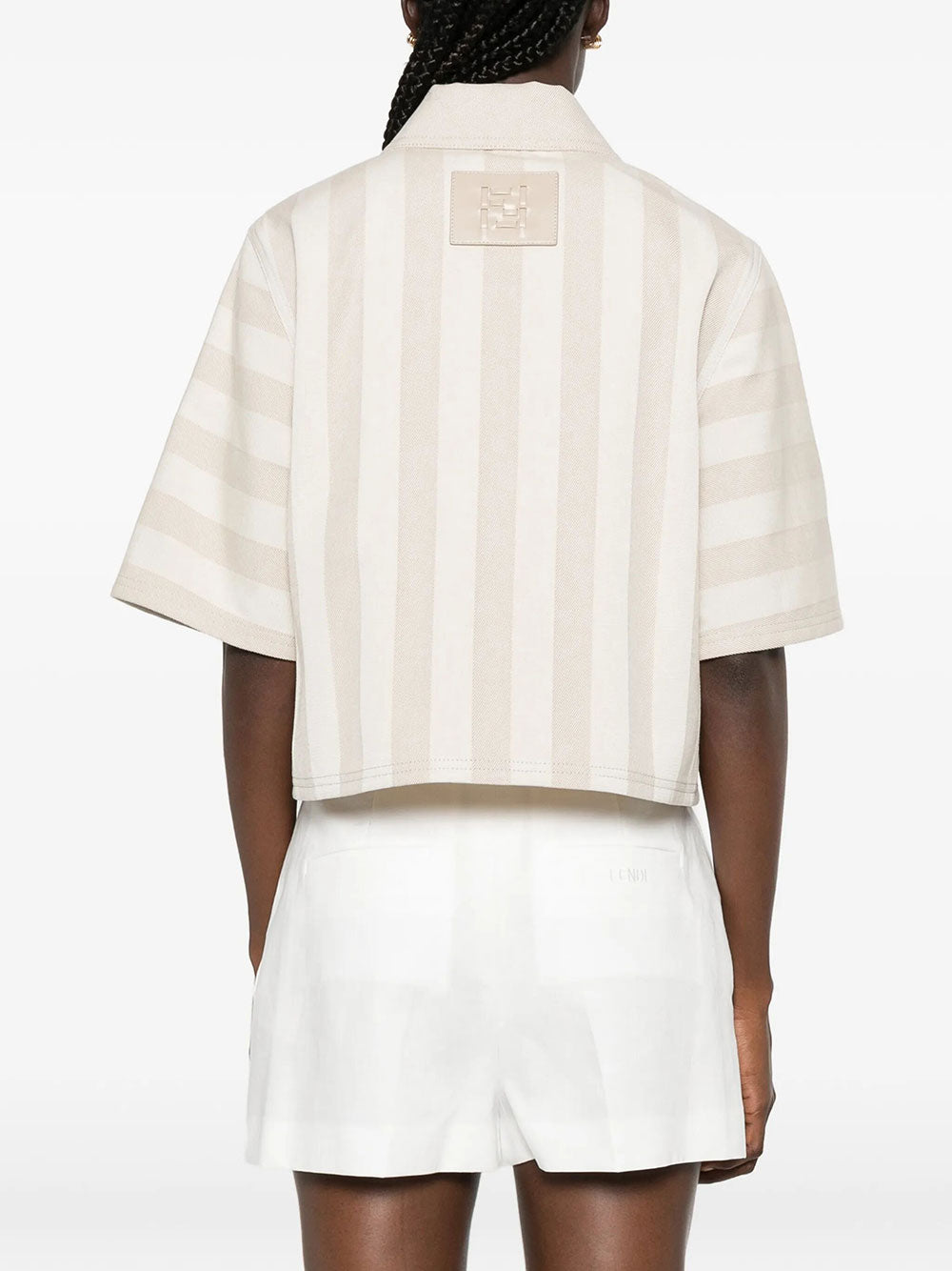 Fendi Women Pequin Drill Cropped Jacket FENDI