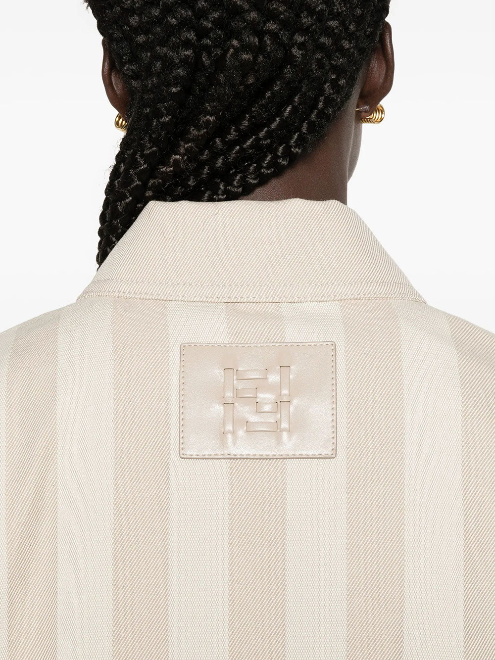 Fendi Women Pequin Drill Cropped Jacket FENDI