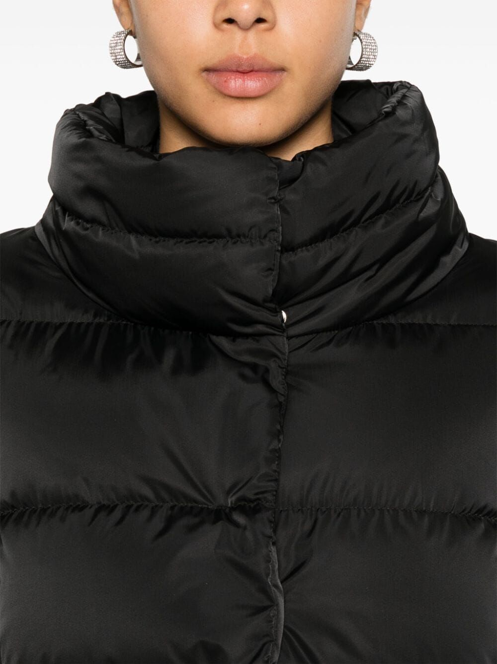 Herno Women A-Shape Down Jacket In Satin And Lady Alternative Fur HERNO