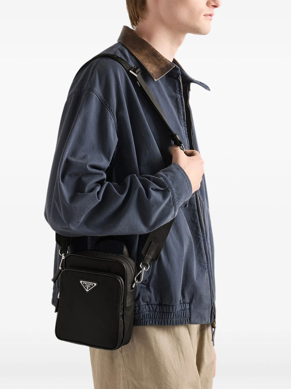 Prada Men Borsa A Tracolla In Re-Nylon E Saffiano PRADA