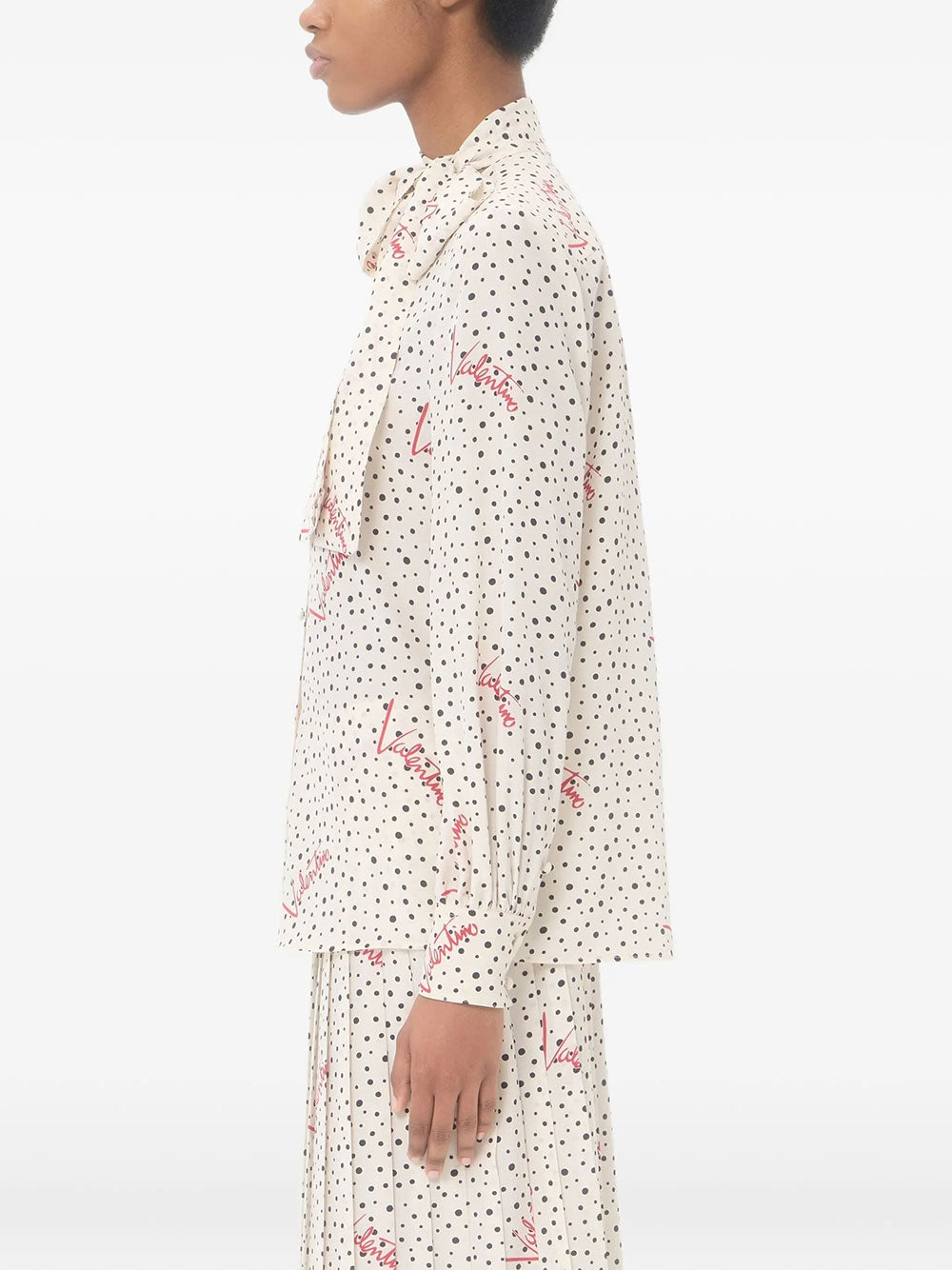 Valentino Garavani Women Camicia In Crepe De Chine Bollicine Plusdepois VALENTINO GARAVANI
