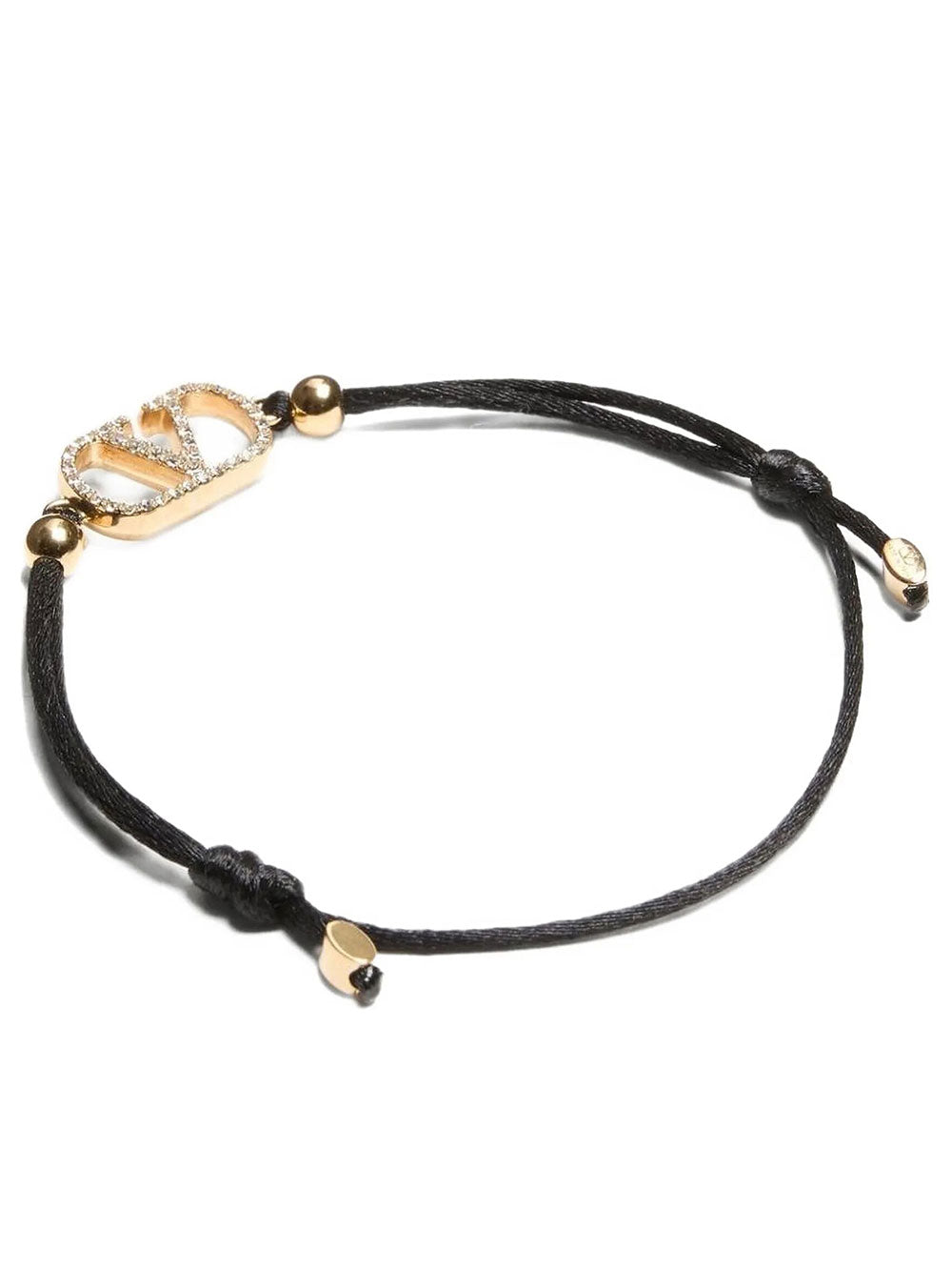 Valentino Garavani Women Bracciale Vlogo Signature Valentino In Cotone E Cristalli Swarovski® VALENTINO GARAVANI