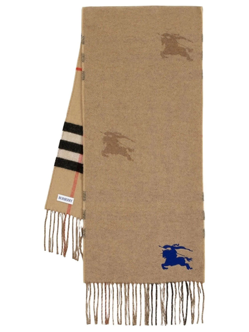 Burberry Women Sciarpa Reversibile In Cashmere Check Con Cavaliere BURBERRY