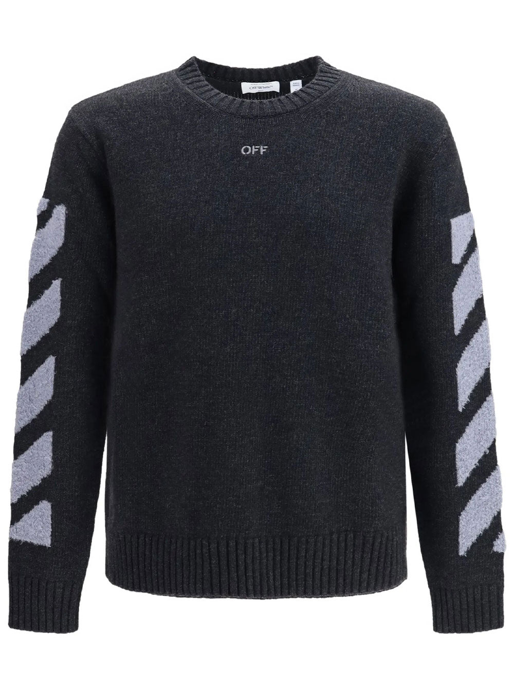 Off-White Men Diag Fuzzy Knit Crewneck OFF-WHITE