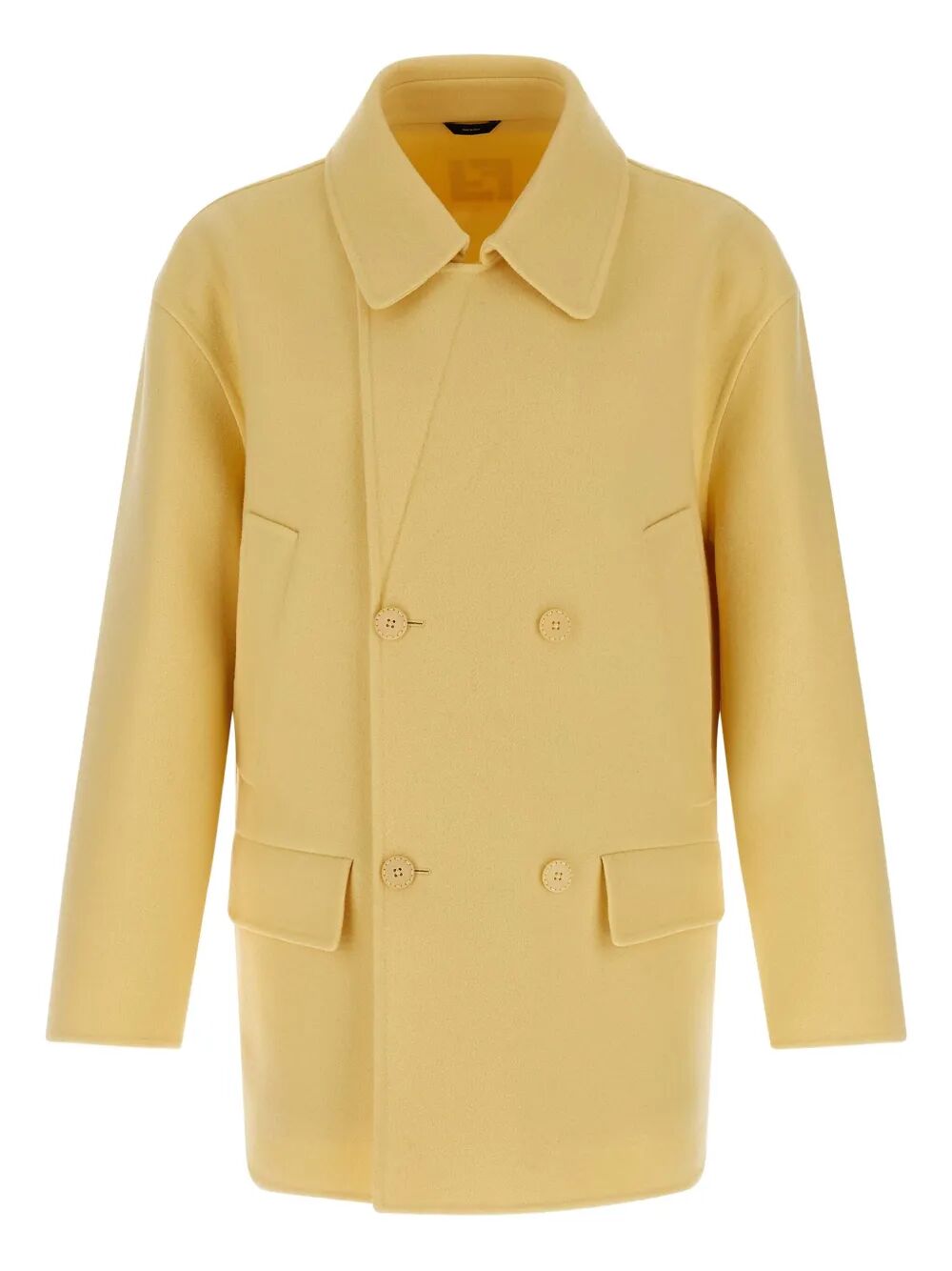 Fendi Men Wool Double-Breasted Pea Coat FENDI