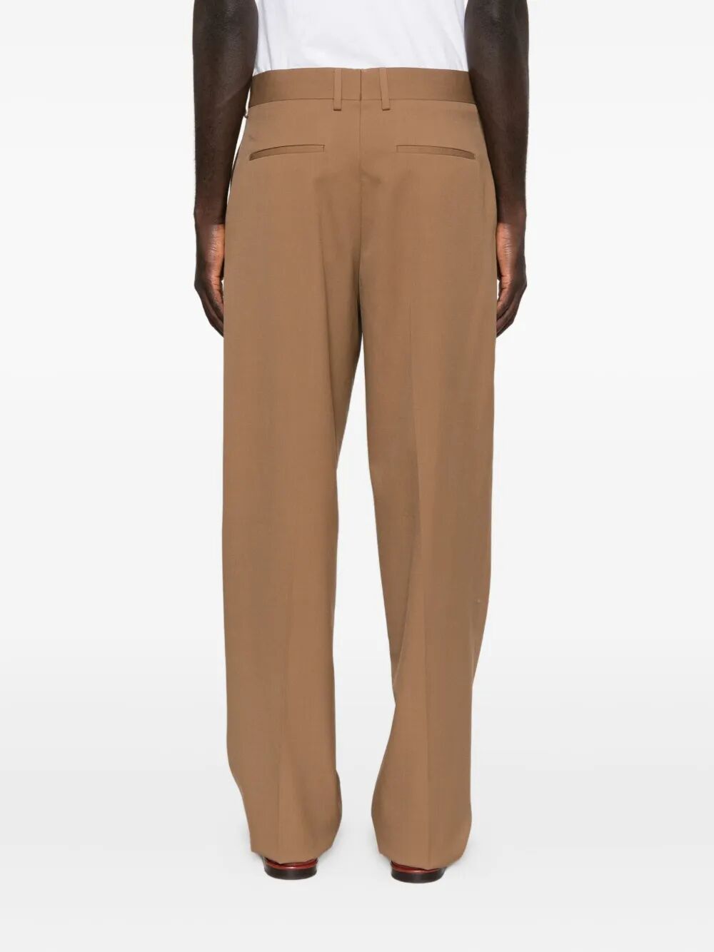 Fendi Men Rust Wool Cigarette Trousers FENDI