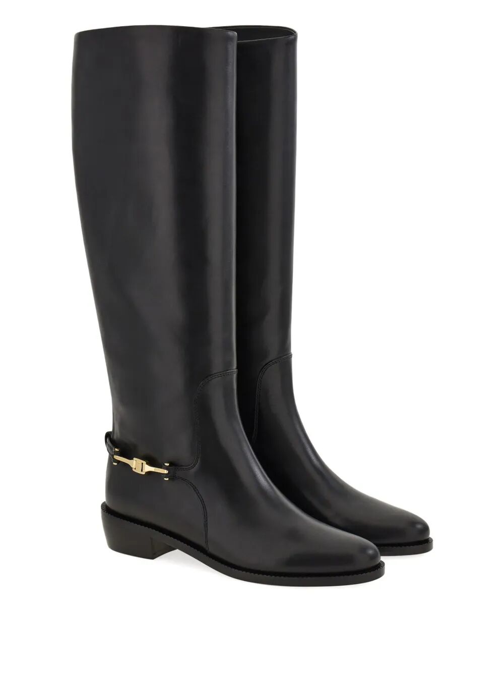 Ferragamo Women F Buckle Therma Knee Riding Boots FERRAGAMO