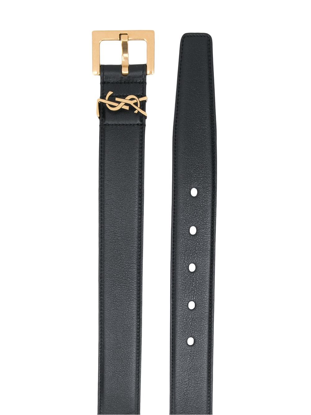 Saint Laurent Women Cassandre Belt With Square Buckle In Smooth Leather SAINT LAURENT