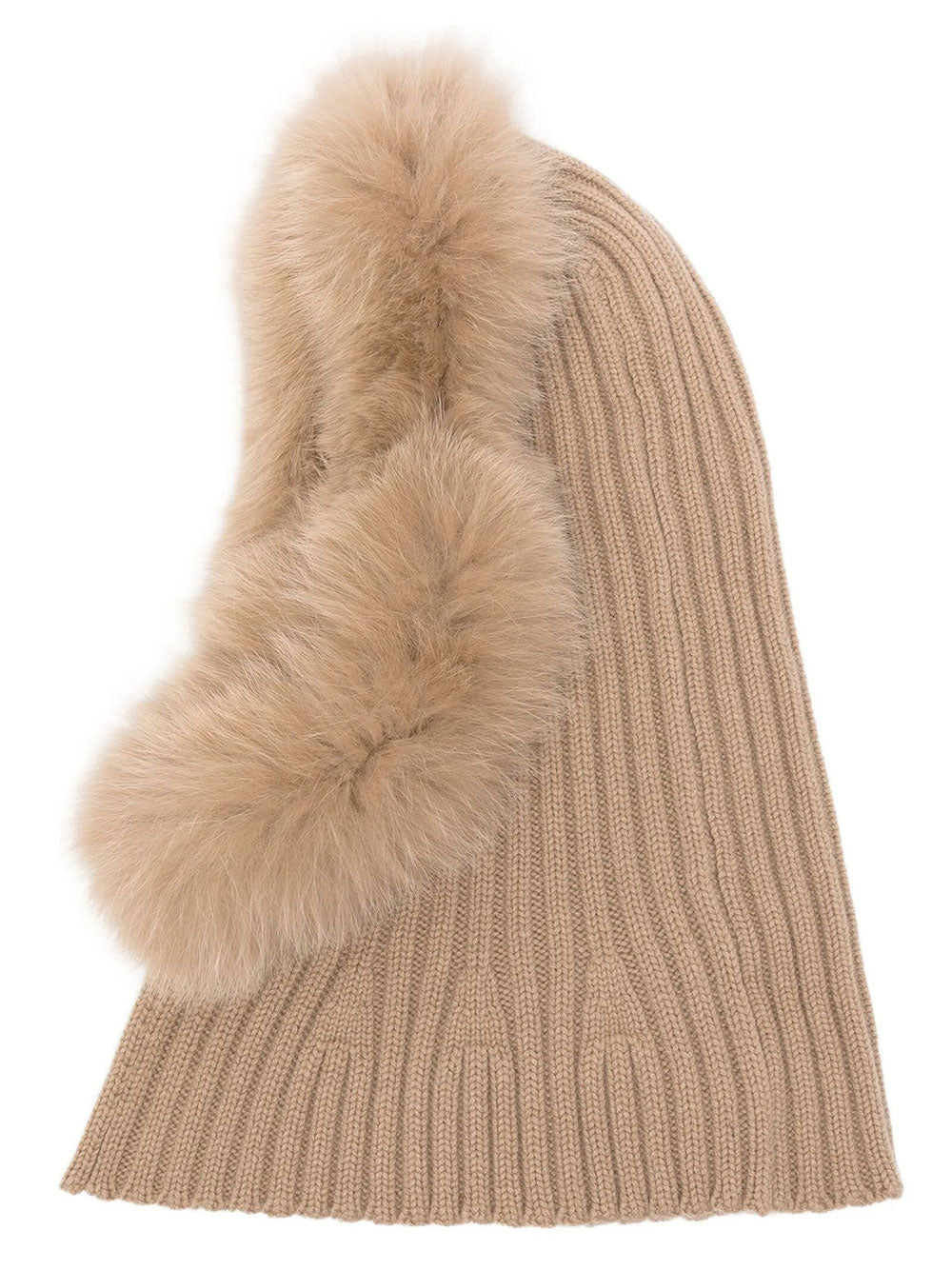 Yves Salomon Women Passamontagna In Lana E Cashmere A Coste Con Rifinitura In Pelliccia YVES SALOMON
