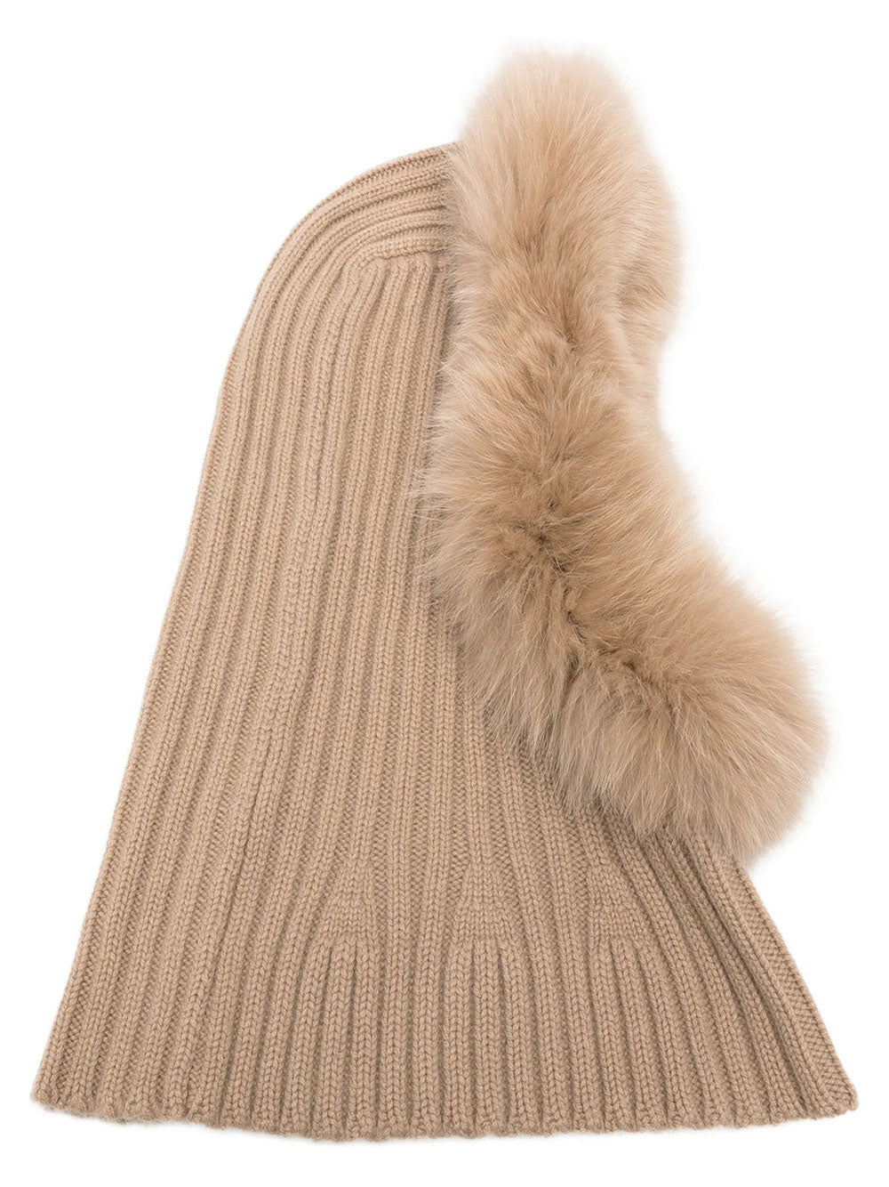 Yves Salomon Women Passamontagna In Lana E Cashmere A Coste Con Rifinitura In Pelliccia YVES SALOMON