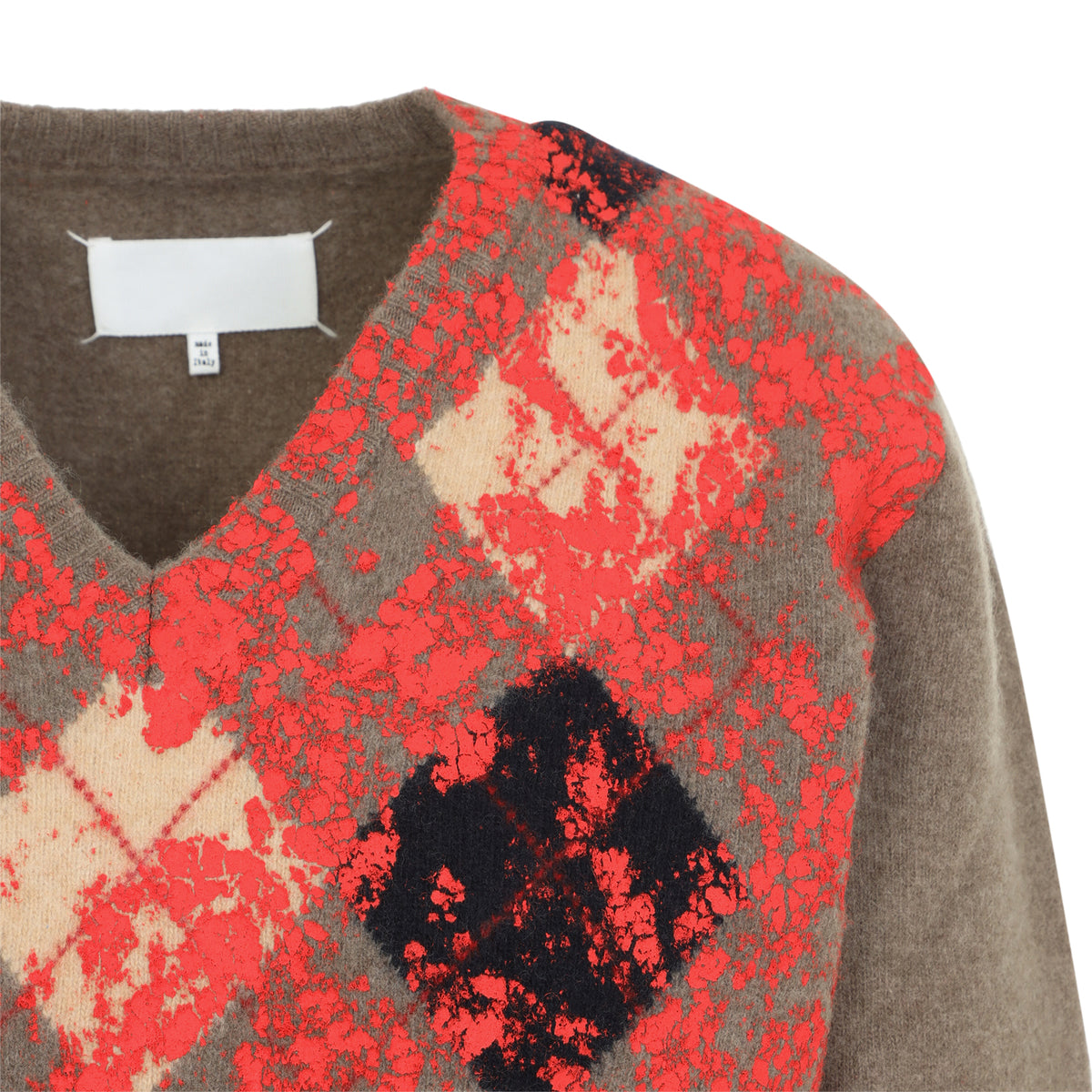 Maison Margiela Overpainted Argyle Sweater Unisex MAISON MARGIELA