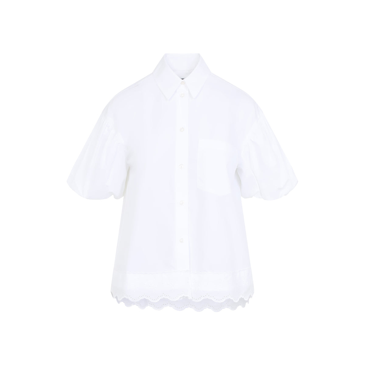 Simone Rocha Cropped Puff Sleeve Lace T-Shirt Women SIMONE ROCHA