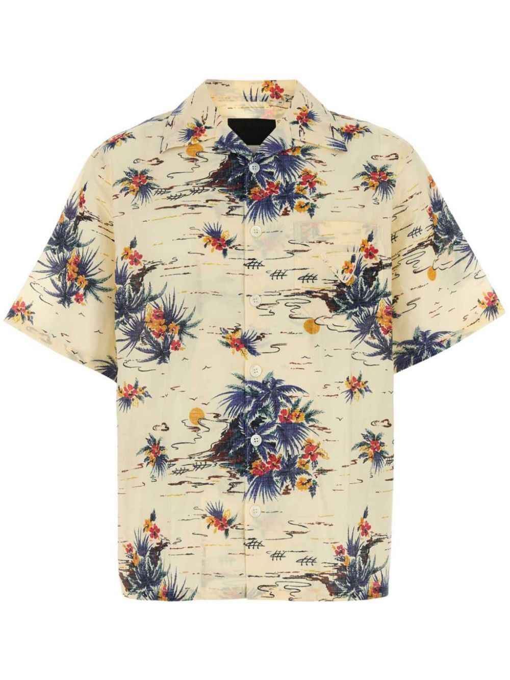 Prada Men Hawaii Batista Cotton Short-Sleeved Shirt PRADA