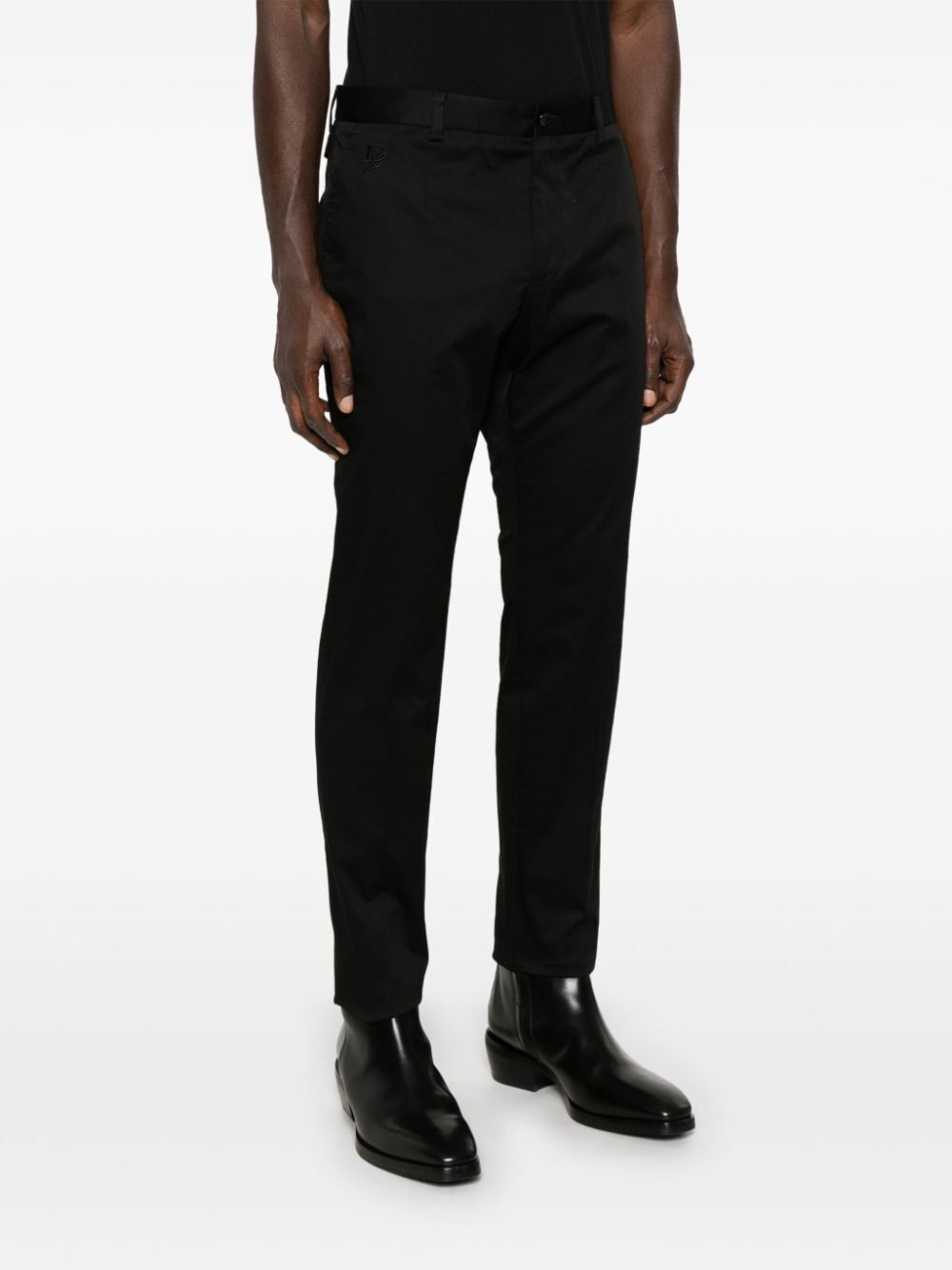 Dolce & Gabbana Men Logo-Embroidered Tapered Leg Cotton Trousers DOLCE & GABBANA
