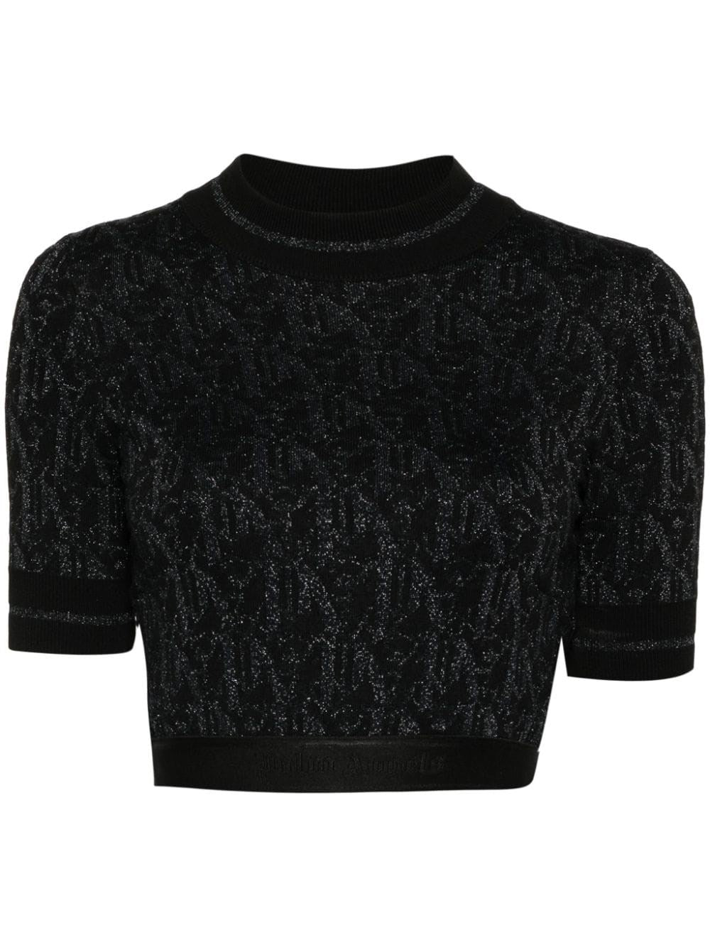 Palm Angels Women Lurex Knit Top With Monogram PALM ANGELS
