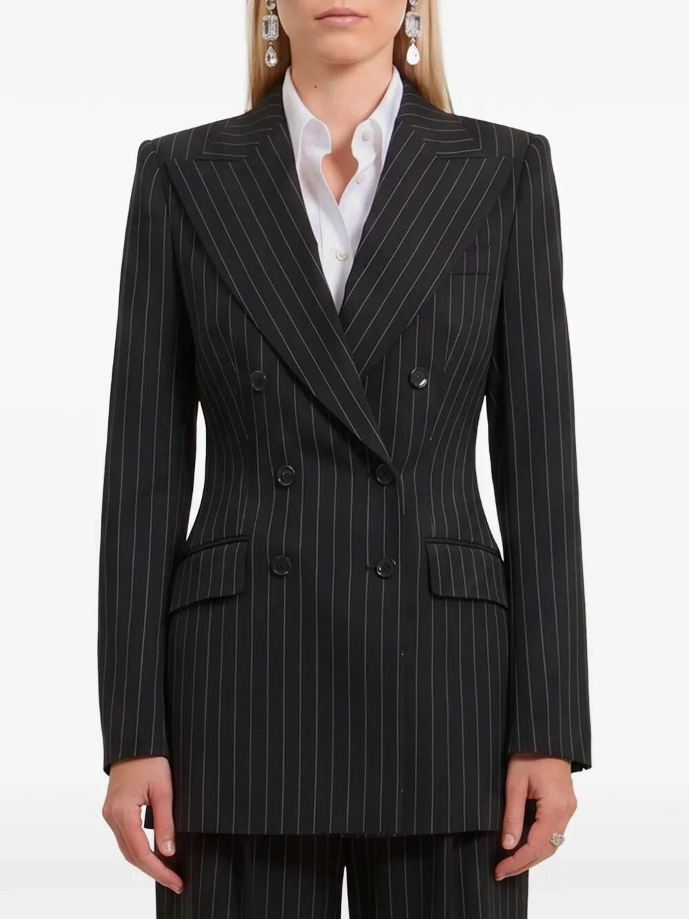 Dolce & Gabbana Women Double-Breasted Turlington Pinstripe Blazer DOLCE & GABBANA