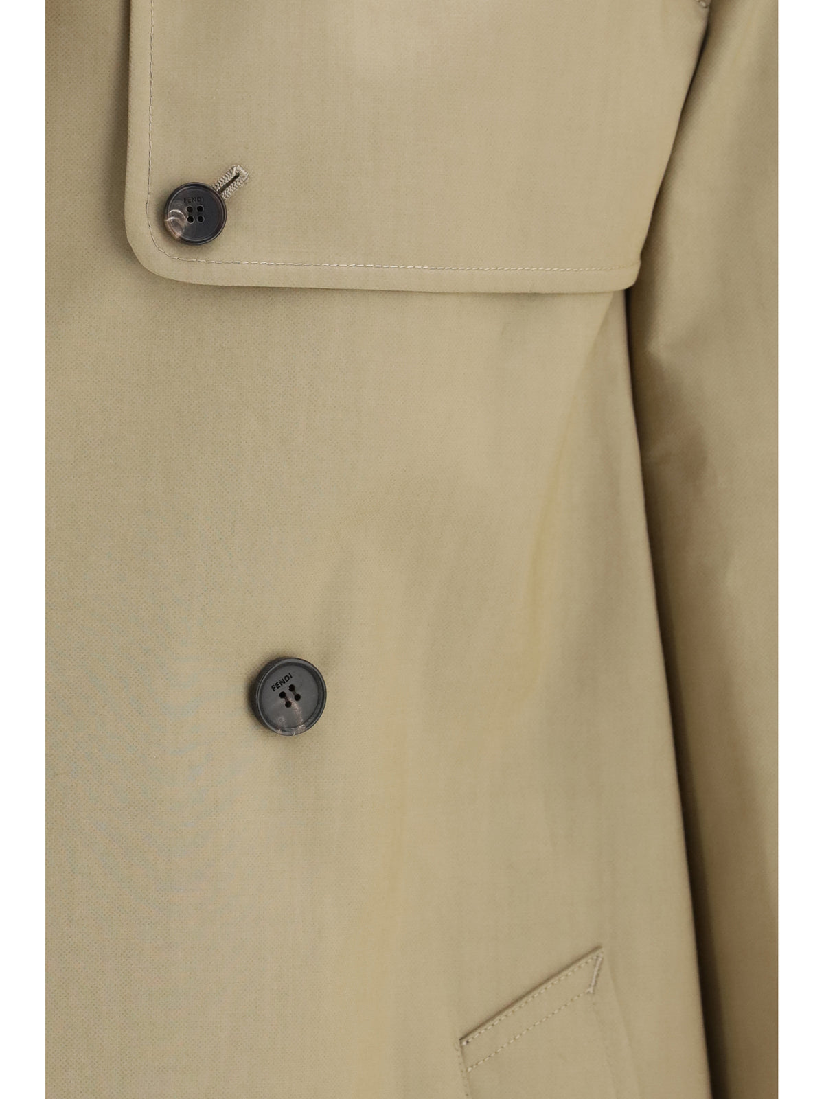 Fendi Men Mackintosh Fabric Trench FENDI