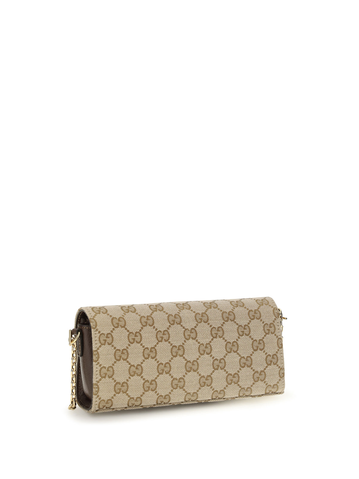 Gucci Women Gg Fabric Chain Wallet With Horsebit GUCCI