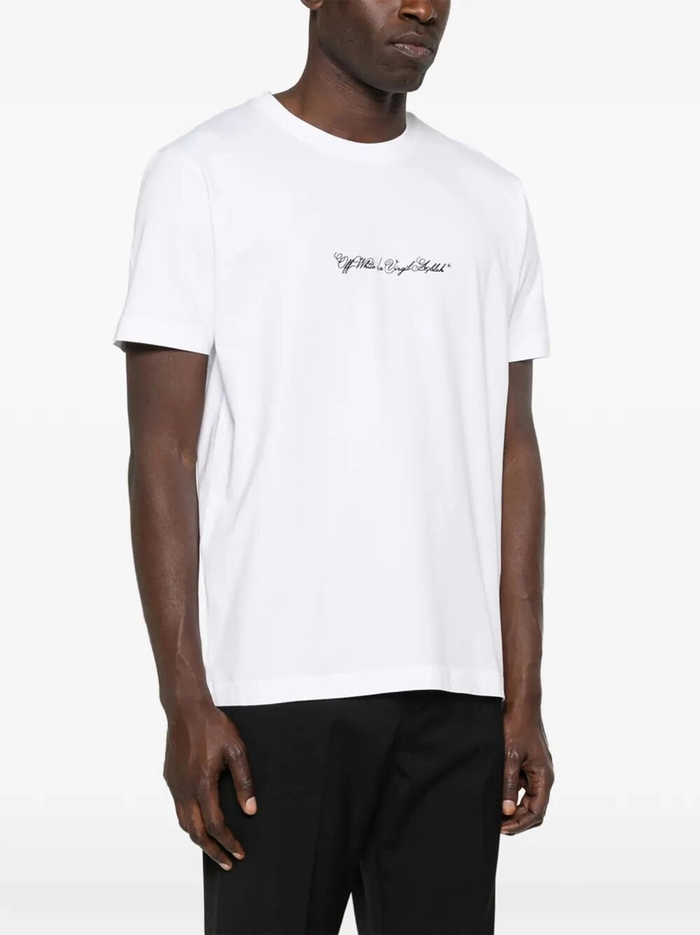 Off White Men `Script Arrow` Short Sleeve Slim T-Shirt OFF-WHITE