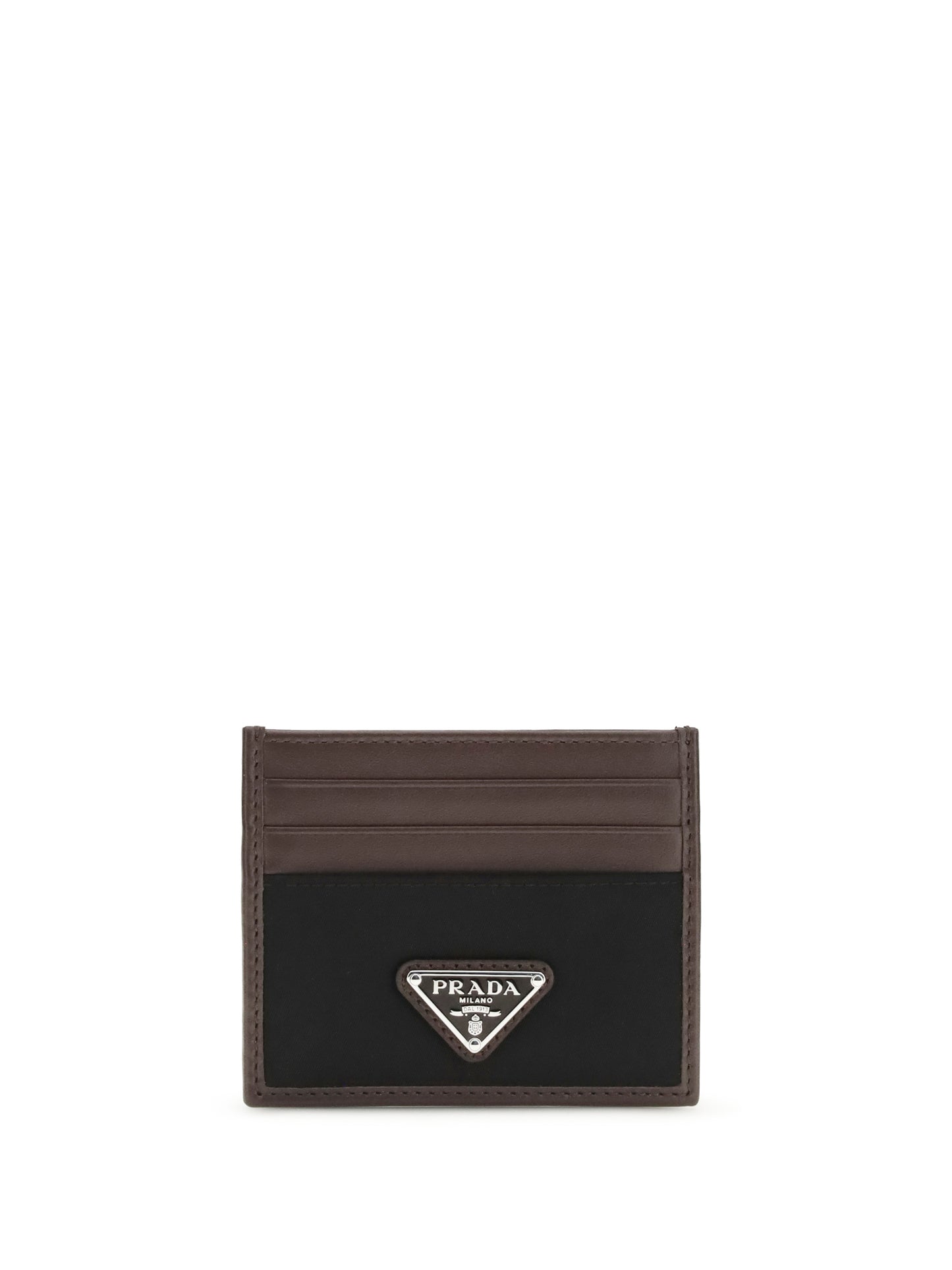 Prada Men Leather And Fabric Card Holder PRADA