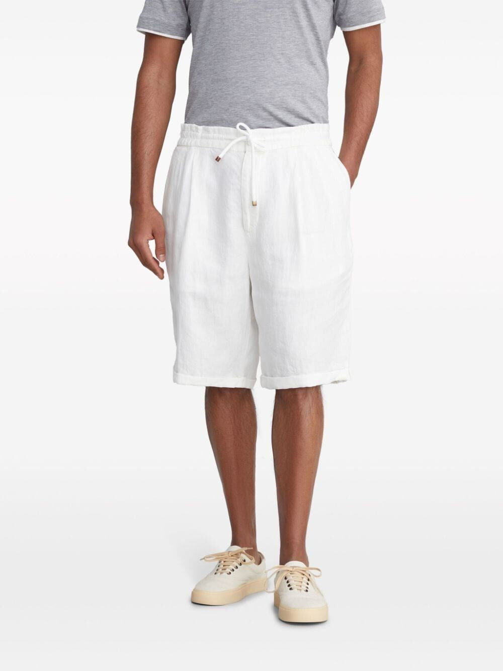 Brunello Cucinelli Men Linen Bermuda BRUNELLO CUCINELLI