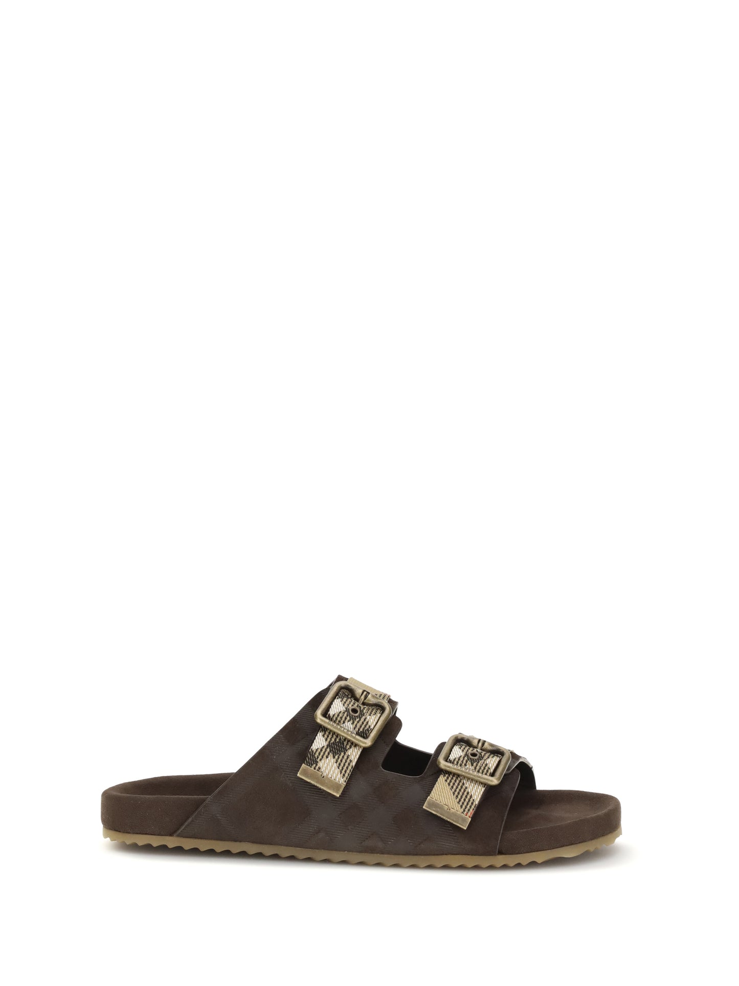 Burberry Men Check Suede Urchin Sandals BURBERRY
