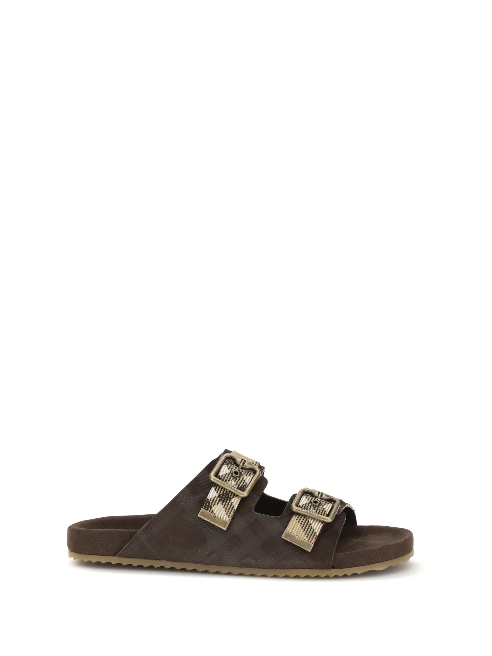 Burberry Men Check Suede Urchin Sandals BURBERRY