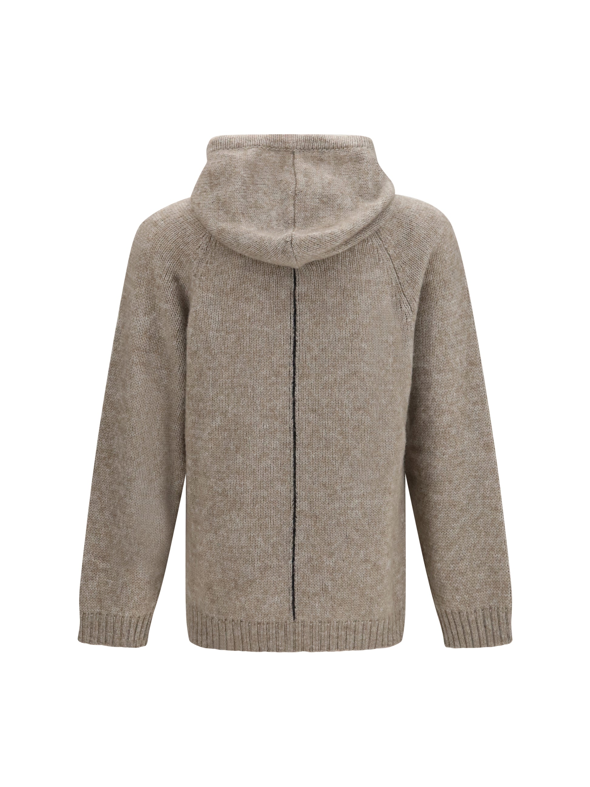 Giorgio Armani Men Alpaca-Knit Hooded Sweatshirt With Contrasting Trims GIORGIO ARMANI