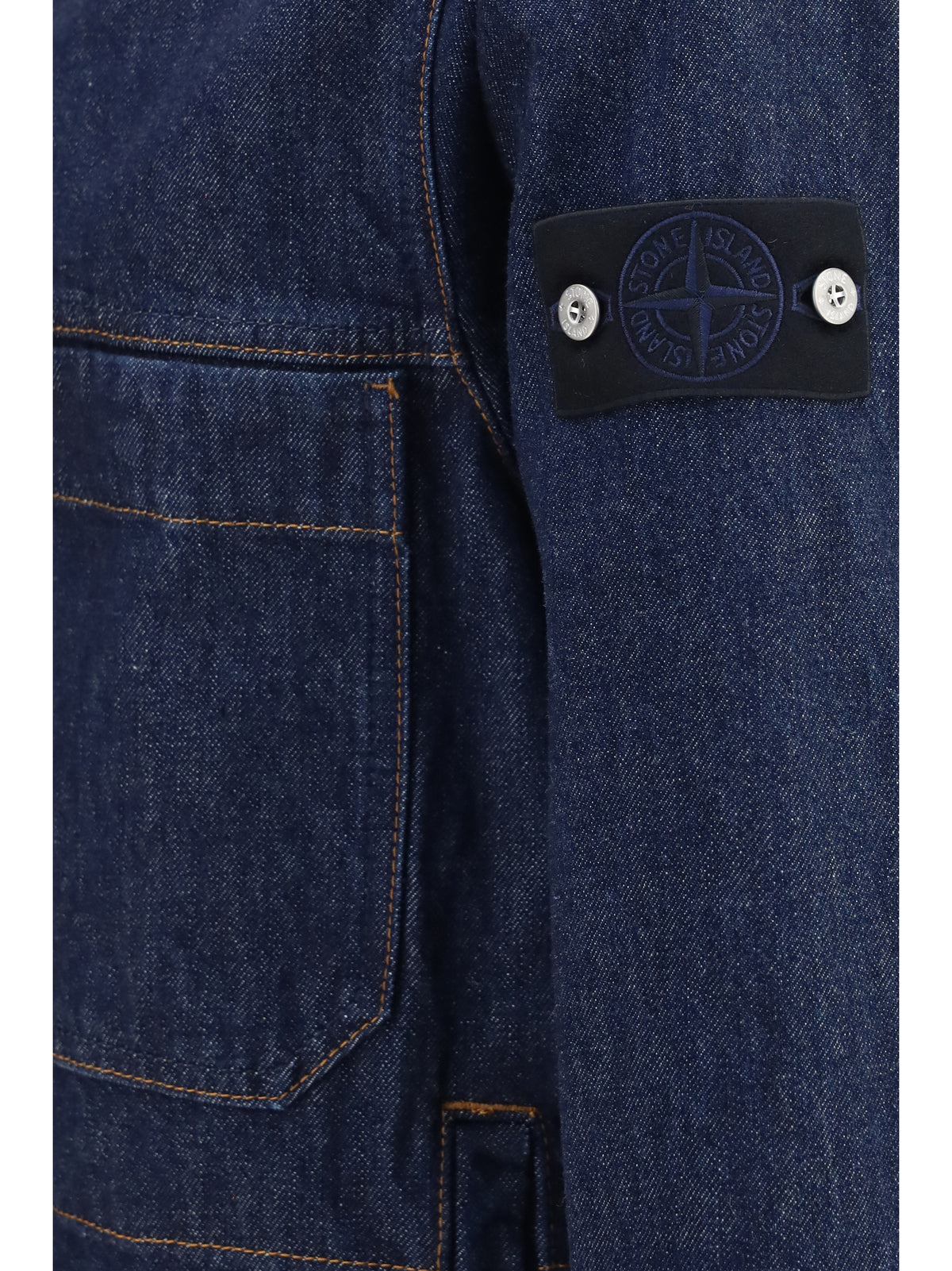 Stone Island Men Denim Biker Jacket STONE ISLAND