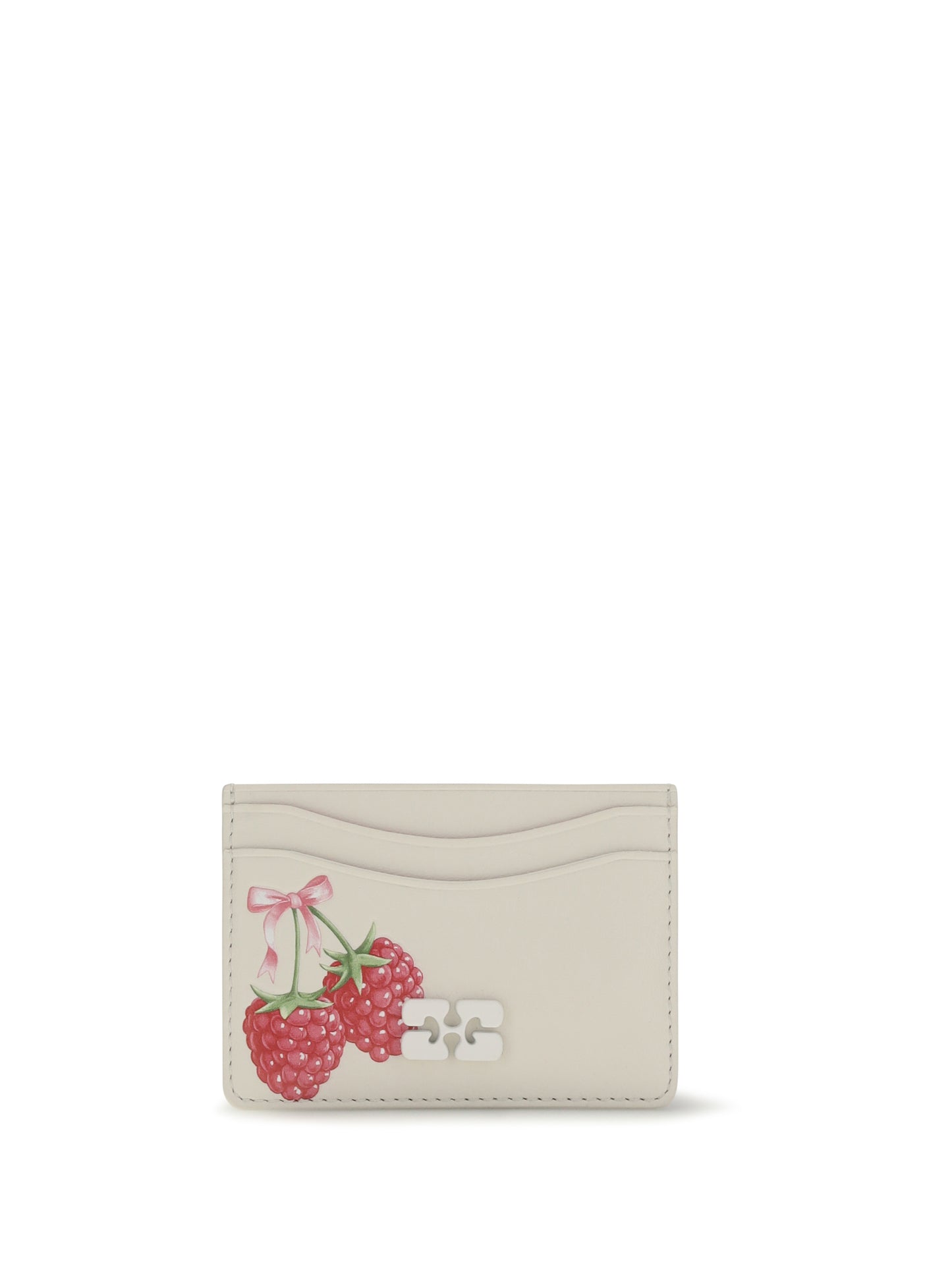 Ganni Women Bou Card Holder With Raspberry Print GANNI